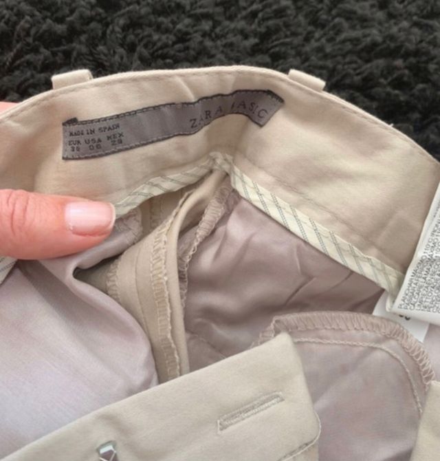Pantalones crema Zara ,talla 38