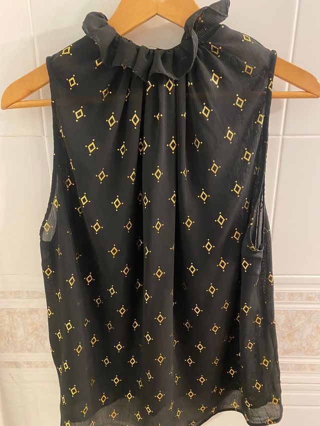 BLUSA MUJER S/MANGAS. FIESTA. Con transparencias. 