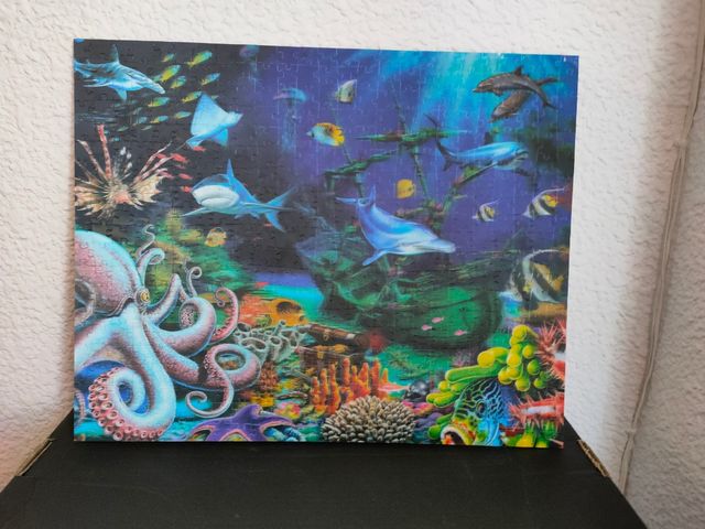 Cuadro puzzle 3D peces y animales marinos
