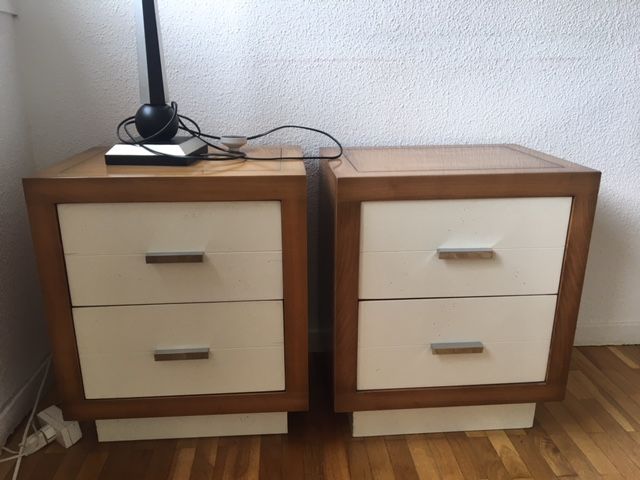 2 MESILLAS DE ROBLE CON CAJONES