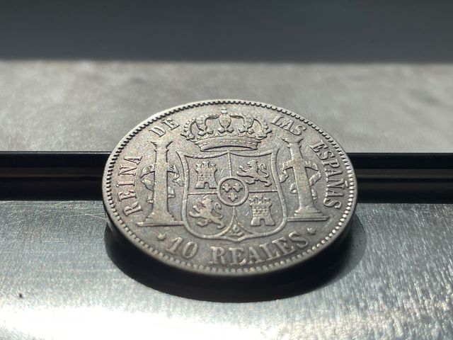 10 reales, Isabel II, 1864, escasa