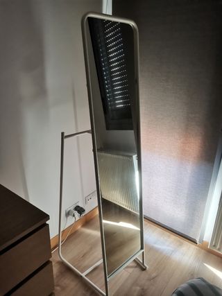 WOLIBEER Gran Espejo De Cuerpo Entero 179 X 65 Cm XXL Espejo De Pie Y De Pared Con Marco Dorado De Aluminio Seguro Y Estable Para Salón, Dormitorio, Pasillo