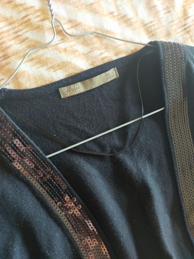 Chaqueta bolero punto con lentejuelas