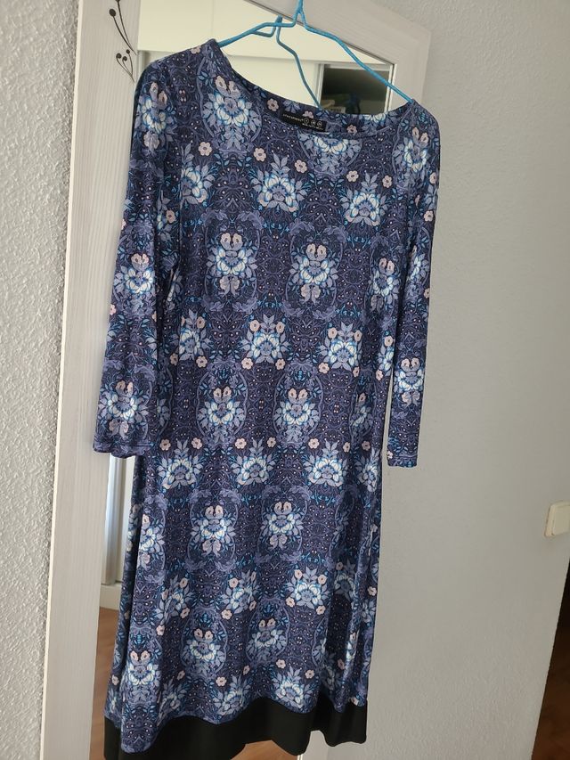 Vestido mujer azul flores talla 36