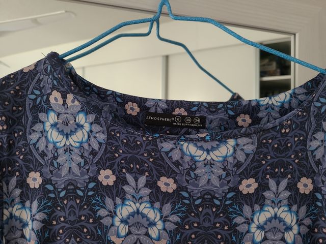 Vestido mujer azul flores talla 36