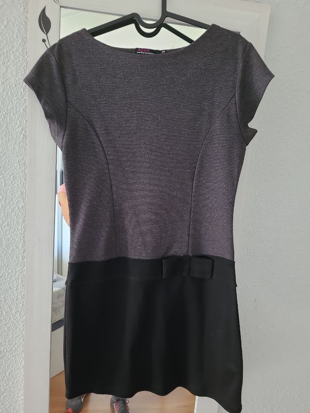 Vestido gris y negro lycra mujer talla M
