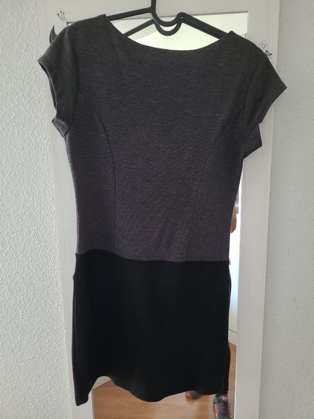 Vestido gris y negro lycra mujer talla M