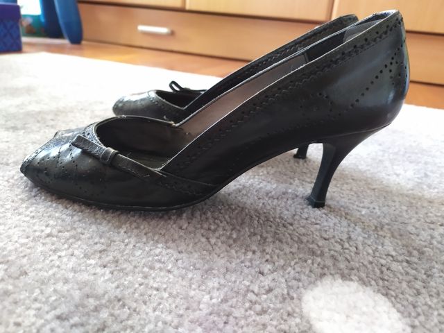 Zapato de piel de tacón negro 38 Fosco