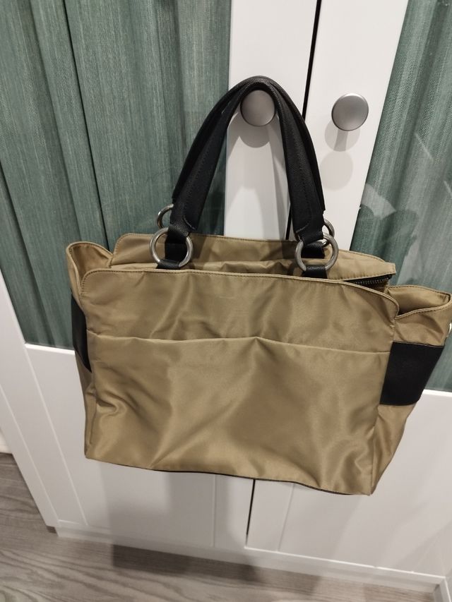 bolso nailon beige Bimba y Lola seminuevo