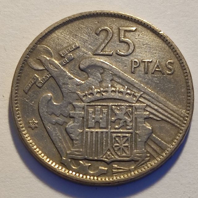 F2 Moneda 25 pesetas Franco 1957 59 MBC