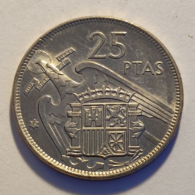 F7 Moneda 25 pesetas Franco 1957 75 SC