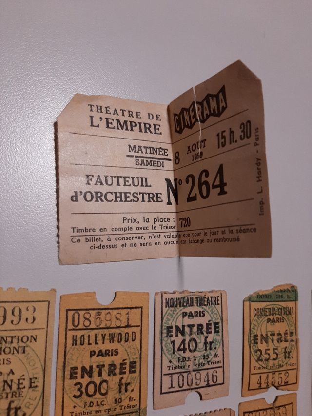 Colección entradas espectáculos Paris 1950 y tren
