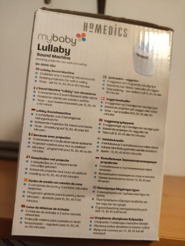 Maquina sonidos y proyector bebe homedics soundspa