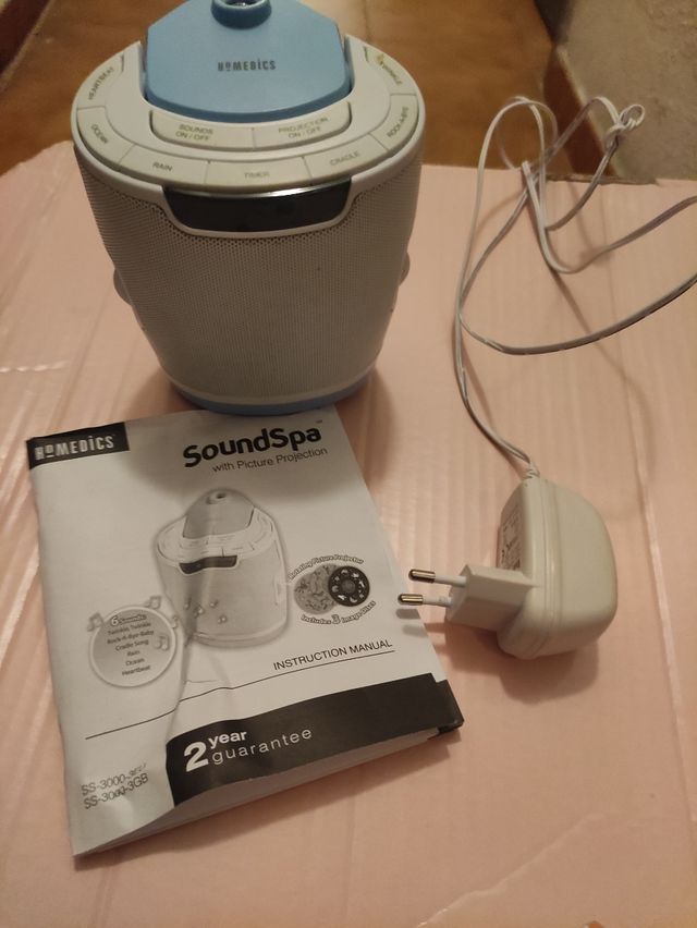 Maquina sonidos y proyector bebe homedics soundspa