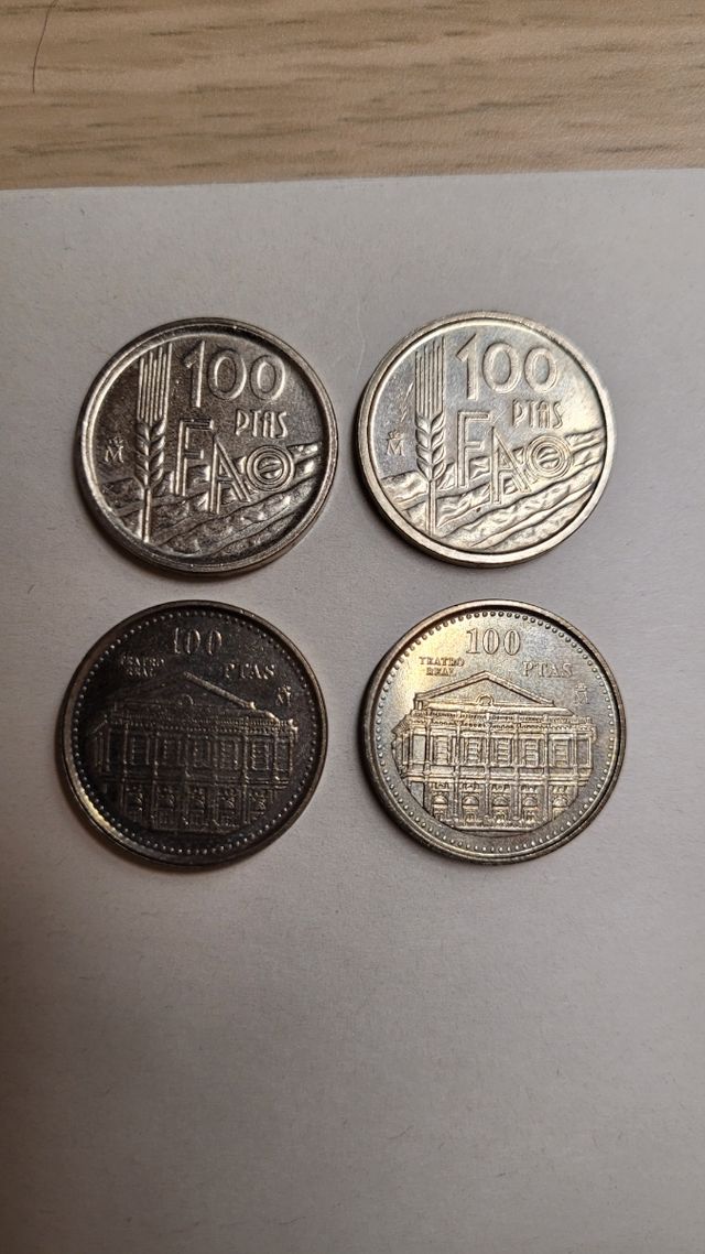 Monedas 100 pts 1995 y 1997