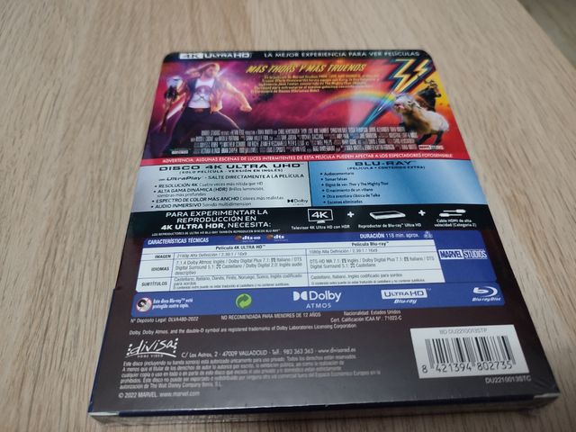 THOR LOVE AND THUNDER STEELBOOK 4K ESPAÑA NUEVA