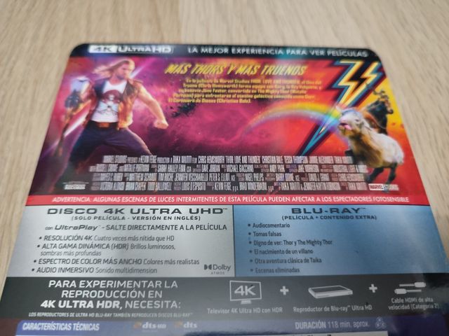 THOR LOVE AND THUNDER STEELBOOK 4K ESPAÑA NUEVA