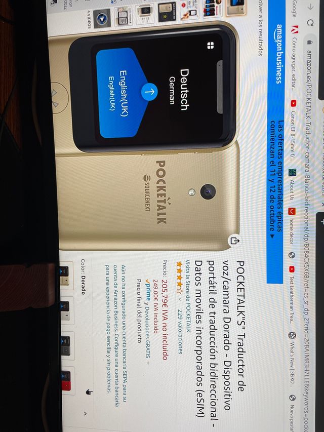 Traductor pocketalk s de voz y camara