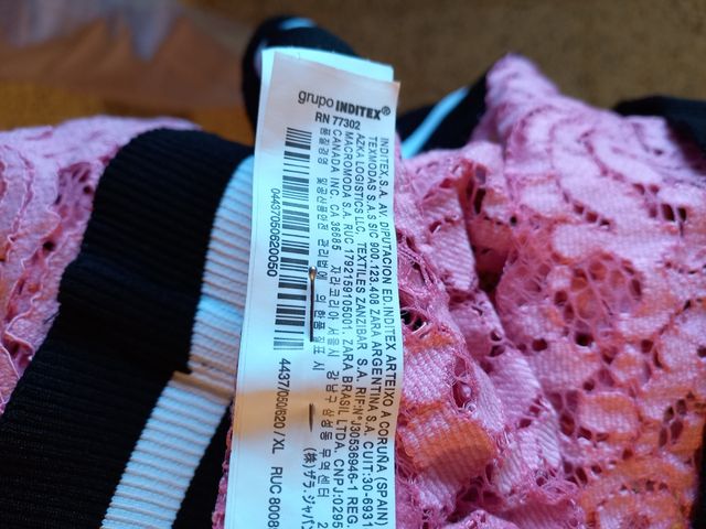 blusa pizzo rosa zara