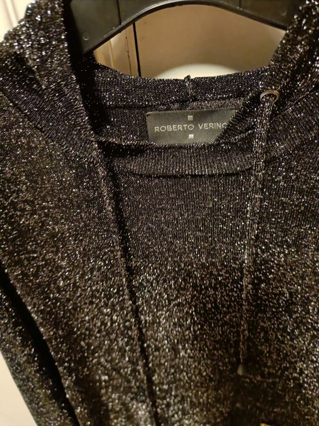 Sudadera negra brillante Roberto Verino, Nueva!