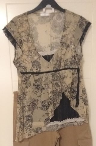 LIQUIDACIÓN Blusa transparencias superposición