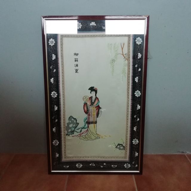 tapiz enmarcado de seda chino 2