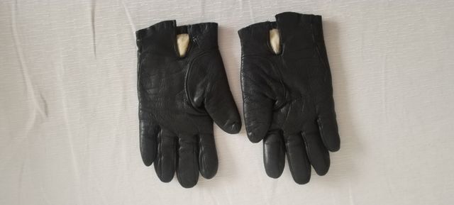 guantes negros de piel mujer