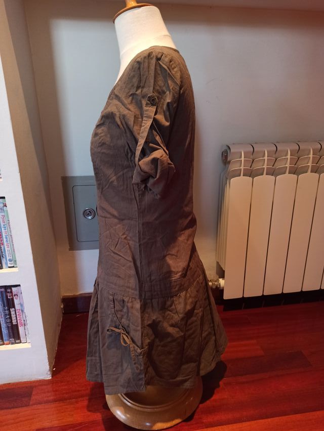 Mini vestido kaki verde Pull & Bear t. S