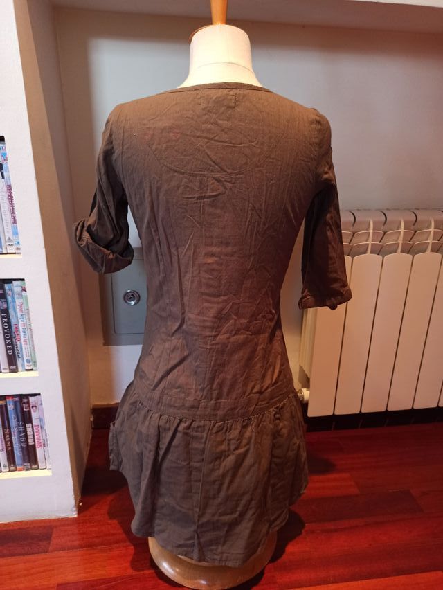 Mini vestido kaki verde Pull & Bear t. S