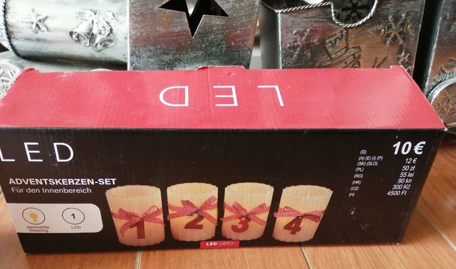 Set de 4 velas de adviento LED. Nuevas