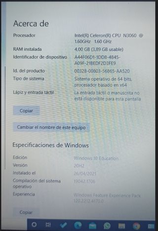 Portátil ASUS 10 pulg 120GB SSD 4GB RAM