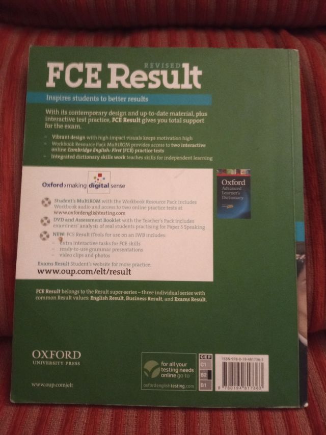 FCE Result Student\'s Book. Oxford de segunda mano por 5 EUR en Madrid FCE Result Student\'s Book. Oxford de segunda mano por 5 EUR en Madrid