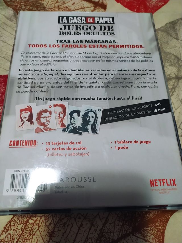 JUEGO ''LA CASA DE PAPEL''
