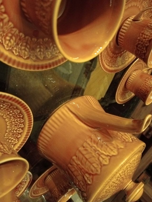 Juego de café de porcelana fina con sello