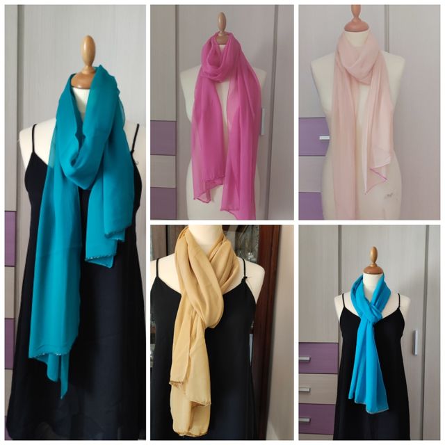 Foulares bordados a mano