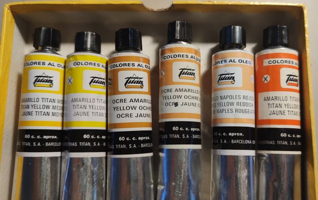Tubos pinturas óleo TITAN 60cc. Varios colores.