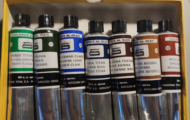 Tubos pinturas óleo TITAN 60cc. Varios colores.