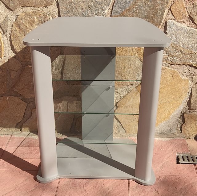 Mueble de Televisión en madera y cristal