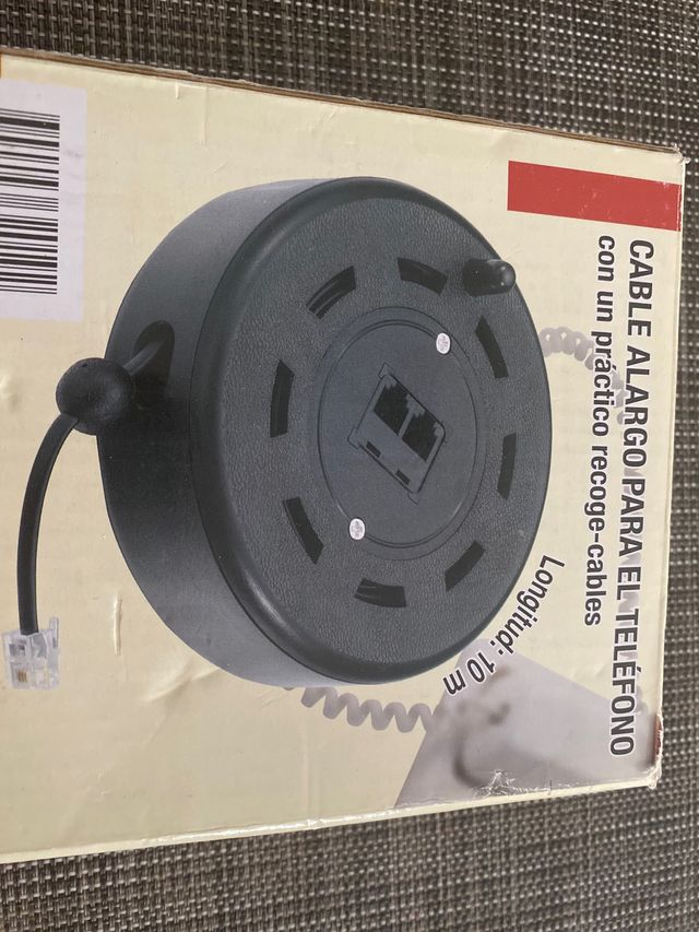 Cable alargador de 10m teléfono fijo recoge-cable