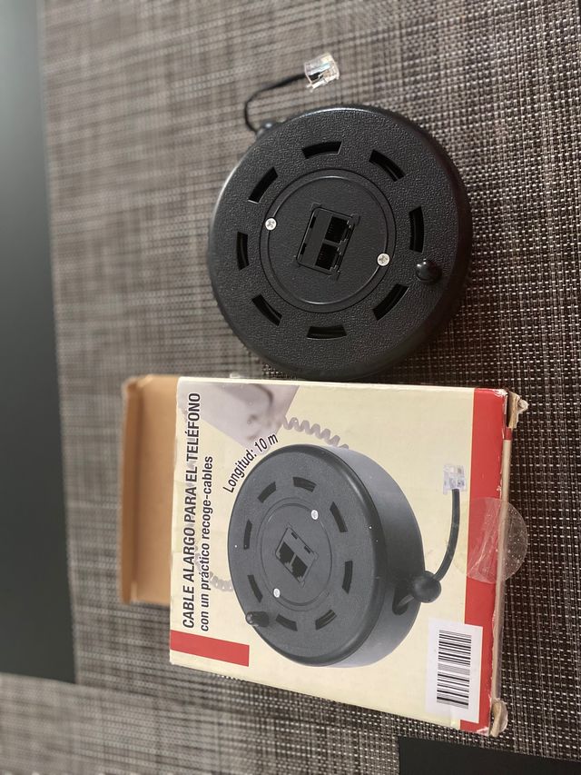 Cable alargador de 10m teléfono fijo recoge-cable