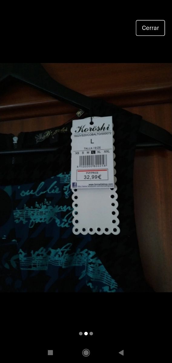 Vestido koroshi nuevo talla L