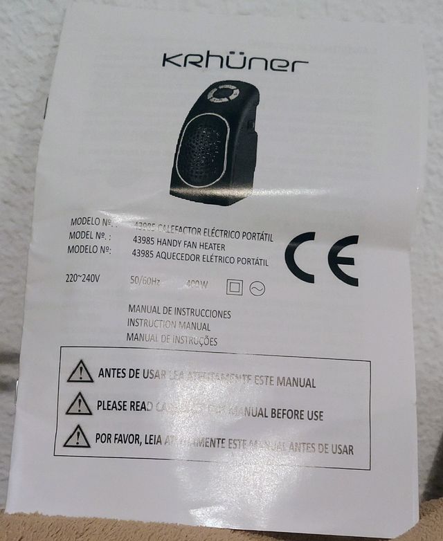 calefactor portátil bajo consumo