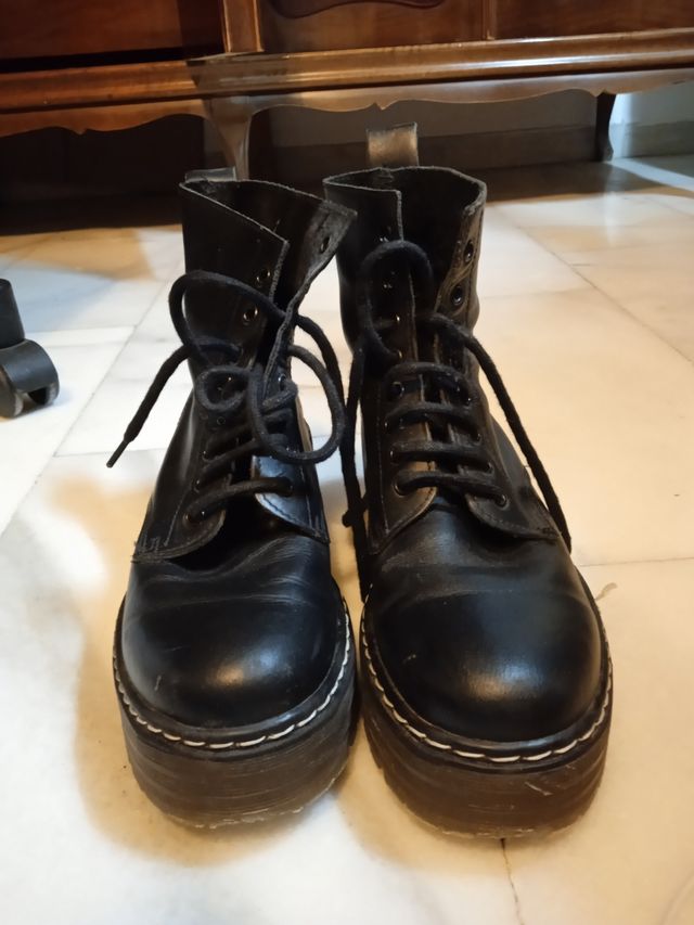 BOTAS MILITAR PLATAFORMA PIEL N39