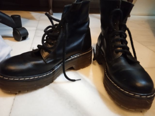 BOTAS MILITAR PLATAFORMA PIEL N39