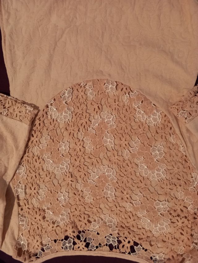 Vestido corto media manga rosa pálido