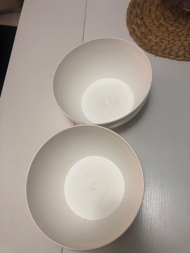 Due vasi in plastica bianca