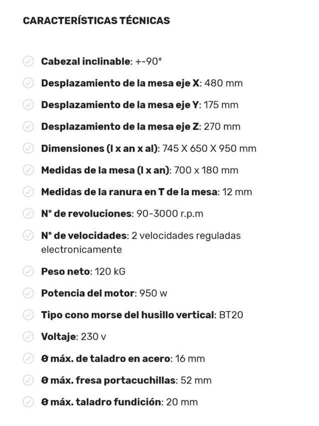 fresadora sobremesa opti MH 22 VD