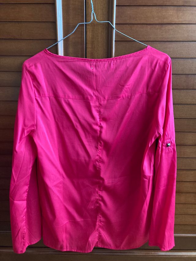 Camisa Blanco talla S fucsia 