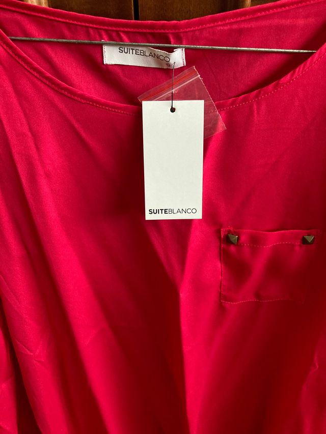 Camisa Blanco talla S fucsia 