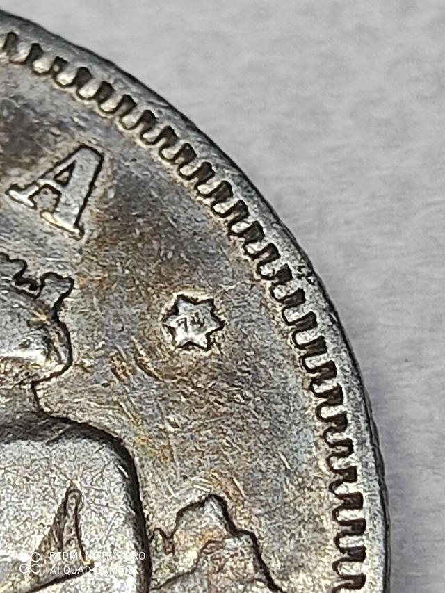 moneda antigua 2 pesetas años 1870